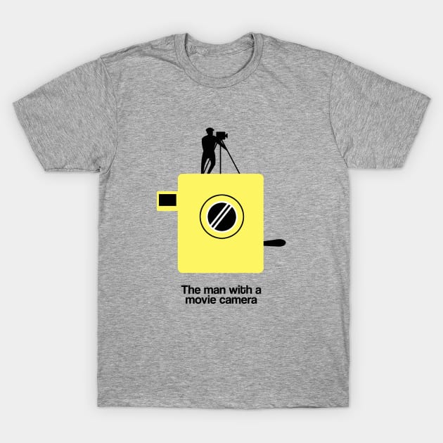 The Man with a Movie Camera Russian Minimal Movie Fan Art Dziga Vertov T-Shirt by Rozbud